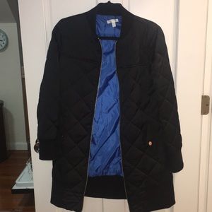 Long quilted bomber jacket
